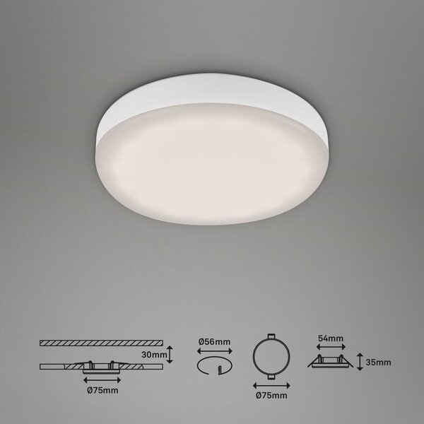 BRI 7061436 3ks sada LED vestavné svítidlo, pr. 7,5 cm, 3 W, 350 lm, bílé (starý kód: BRI 7061-436) - BRILONER