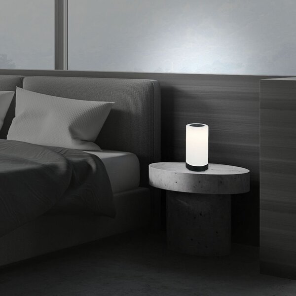 BRILO 7448015 LED bateriové stolní svítidlo pr.12,5 cm, LED modul, 3W, 350 lm, černá (starý kód: BRILO 7448-015) - BRILO
