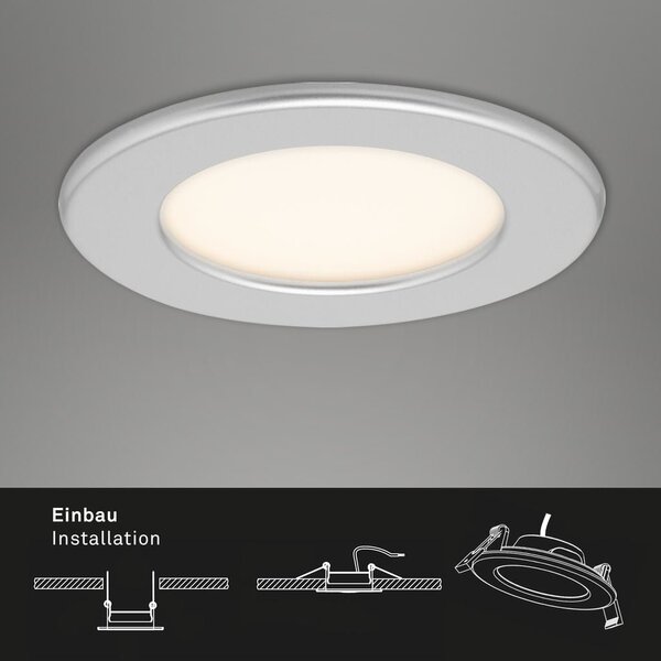 BRI 7053034 3ks sada LED vestavné svítidlo, pr. 11,5 cm, 6 W, matný chrom (starý kód: BRI 7053-034) - BRILONER