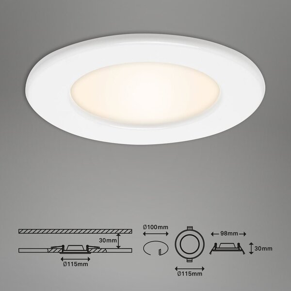 BRI 7053036 3ks sada LED vestavné svítidlo, pr. 11,5 cm, 6 W, bílé (starý kód: BRI 7053-036) - BRILONER