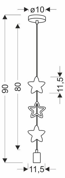 Žlutý/bílý dětský lustr s kovovým stínidlem Single – Candellux Lighting