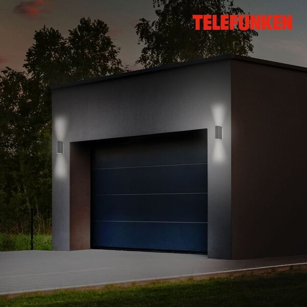 TF 308005TF TELEFUNKEN venkovní nástěnné svítidlo 15,1 cm 2xGU10 5W 400lm antracit - BRILONER