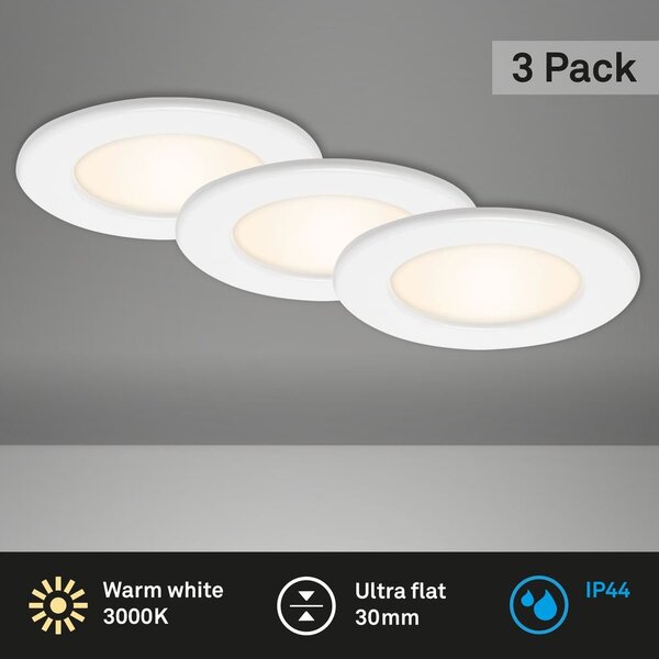 BRI 7053036 3ks sada LED vestavné svítidlo, pr. 11,5 cm, 6 W, bílé (starý kód: BRI 7053-036) - BRILONER