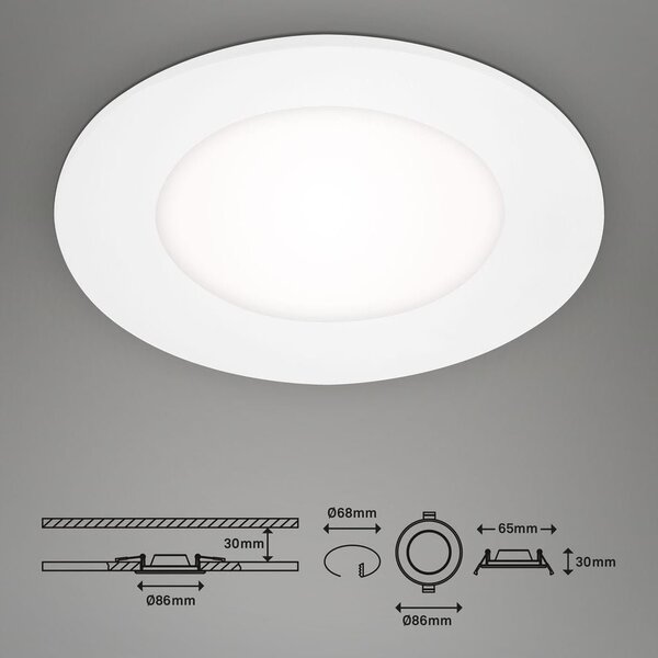 BRI 7057436 3ks sada LED vestavné svítidlo, pr. 8,6 cm, 3 W, 350 lm, bílé (starý kód: BRI 7057-436) - BRILONER