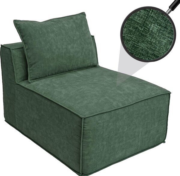 Křeslo/písluenství k pohovce HWC-O54, lounge chair alounné křeslo stední ást, látka/textil (300g/m²) 63x75x97cm zelená