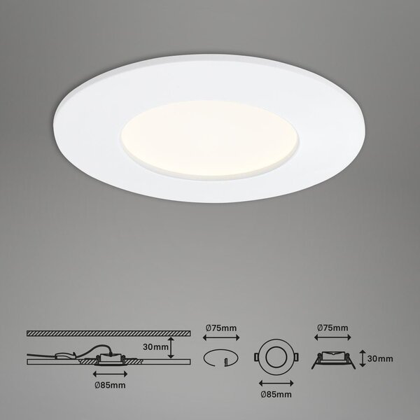 BRI 7282036 3ks sada LED vestavné svítidlo, pr. 8,5 cm, 6 W, bílé (starý kód: BRI 7282-036) - BRILONER