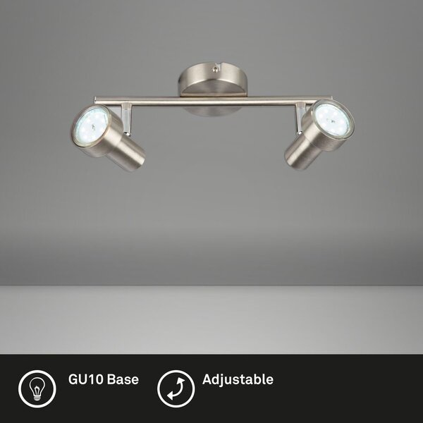 BRI 2843022 Bodové svítidlo 27,5 cm 2xGU10 500lm 6W matný nikl (starý kód: BRI 2843-022) - BRILONER