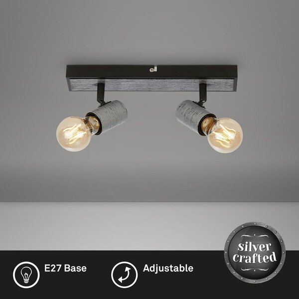 BRI 2222024 Bodové svítidlo 30 cm 2x E27 max. 60W antická stříbrná (starý kód: BRI 2222-024) - BRILONER