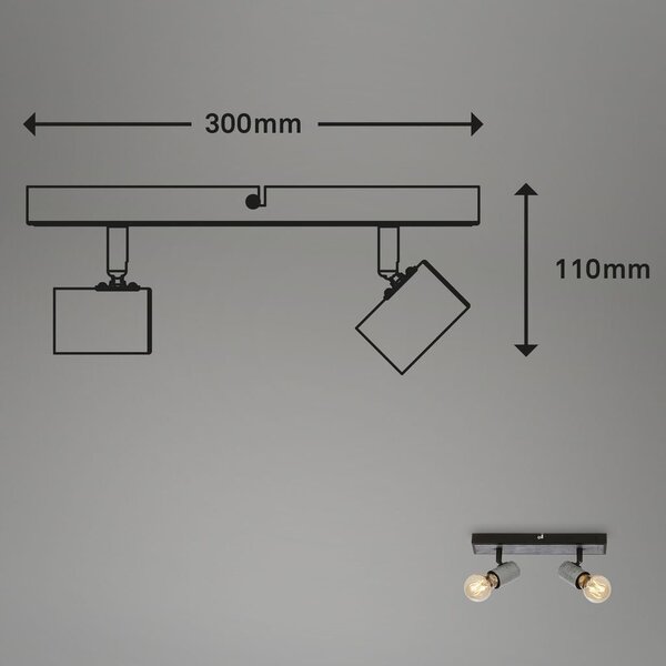 BRI 2222024 Bodové svítidlo 30 cm 2x E27 max. 60W antická stříbrná (starý kód: BRI 2222-024) - BRILONER