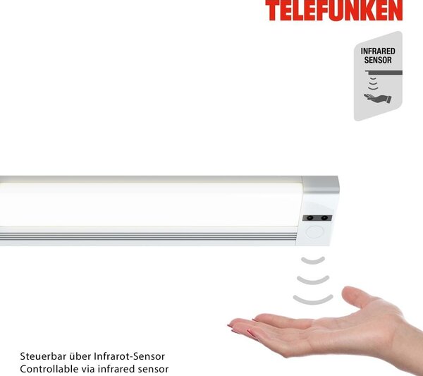 TF 201604TF TELEFUNKEN LED skříňkové svítidlo 87,3 cm 10W 1100lm stříbrná - BRILONER
