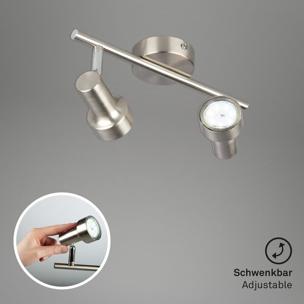 BRI 2843022 Bodové svítidlo 27,5 cm 2xGU10 500lm 6W matný nikl (starý kód: BRI 2843-022) - BRILONER