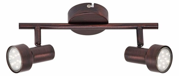 BRI 2843021 Bodové svítidlo 27,5 cm 2xGU10 6W 500lm antická měď (starý kód: BRI 2843-021) - BRILONER