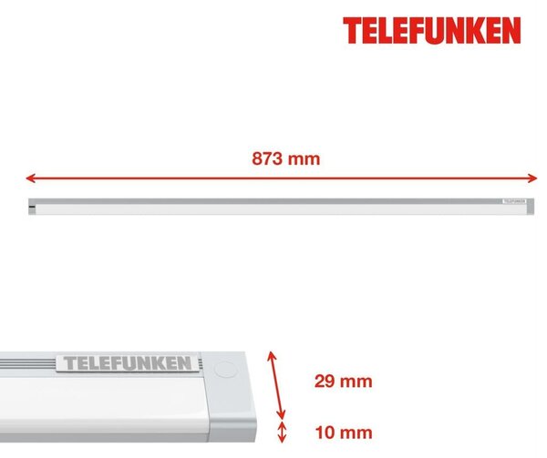 TF 201604TF TELEFUNKEN LED skříňkové svítidlo 87,3 cm 10W 1100lm stříbrná - BRILONER