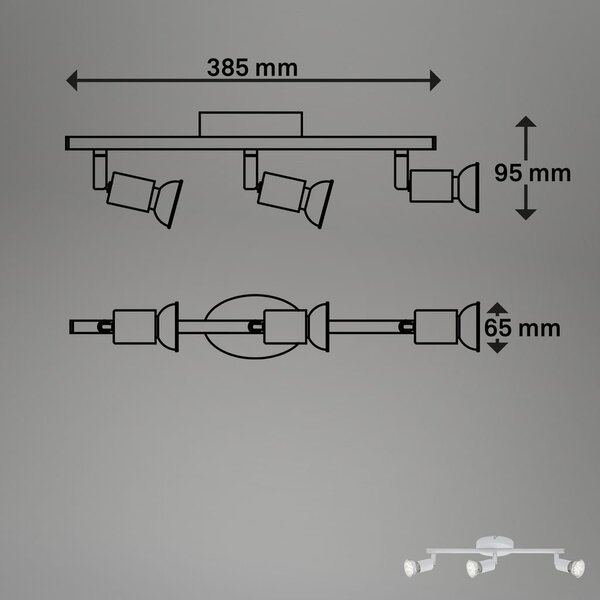BRI 2767036 Bodové svítidlo 38,5 cm 3xGU10 9W 750lm bílé (starý kód: BRI 2767-036) - BRILONER