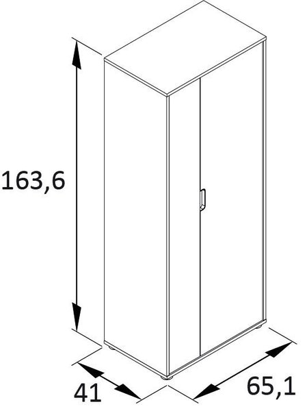 SKŘÍŇ NA ŠANONY, černá, bílá, barvy dubu, 65,1/163,6/41 cm MID.YOU - Online Only kancelářský nábytek, Online Only