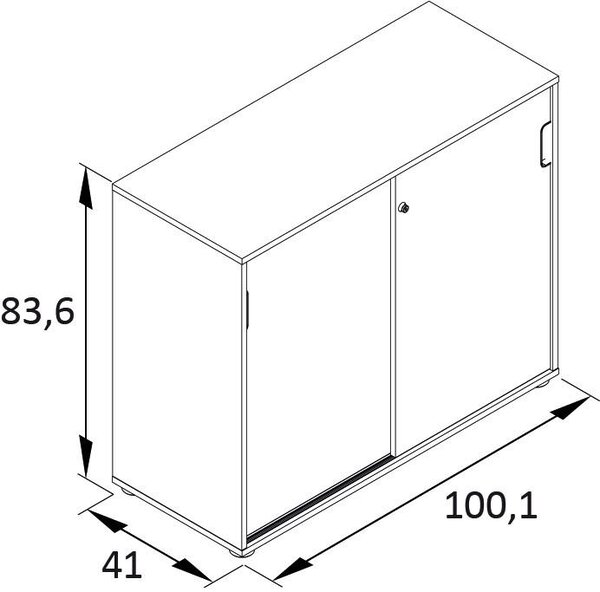 SKŘÍŇ NA ŠANONY, bílá, barvy dubu, 100,1/83,6/41 cm MID.YOU - Online Only kancelářský nábytek, Online Only
