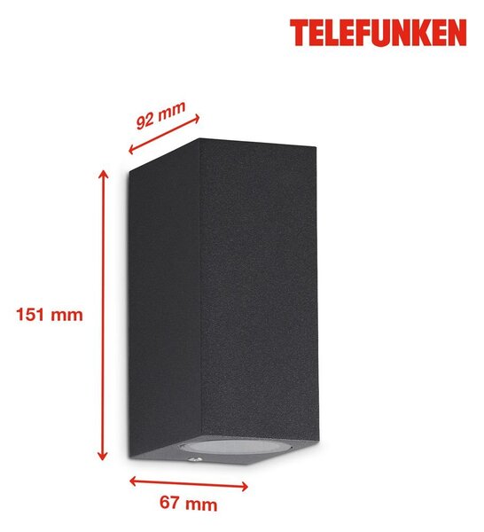TF 307005TF TELEFUNKEN venkovní svítidlo 15,1 cm 2xGU10 5W 400lm antracit - BRILONER