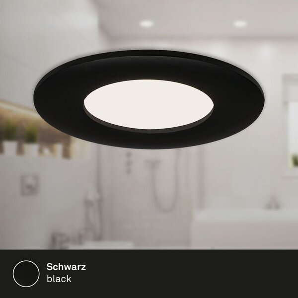 BRI 7113435 3ks sada LED vestavné svítidlo, pr. 8,5 cm, 5 W, 450 lm, černá (starý kód: BRI 7113-435) - BRILONER
