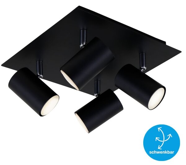 BRILO 2857045 Bodové svítidlo 26,5 cm 4xGU10 40W černá (starý kód: BRILO 2857-045) - BRILO