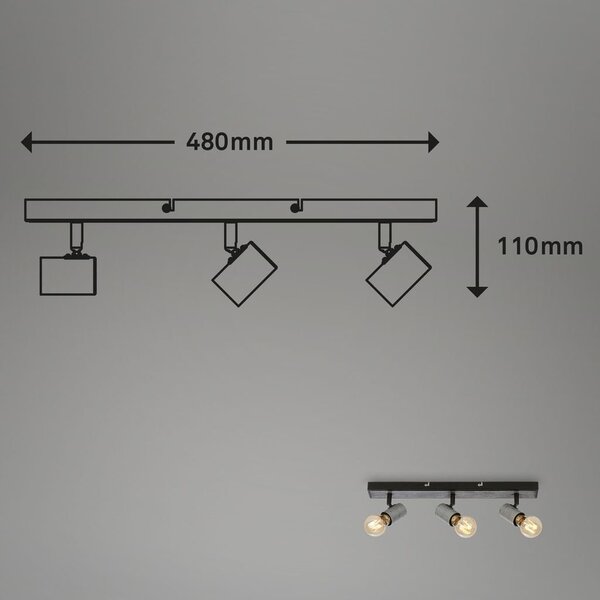 BRI 2222034 Bodové svítidlo 48 cm 3x E27 max. 60W antická stříbrná (starý kód: BRI 2222-034) - BRILONER
