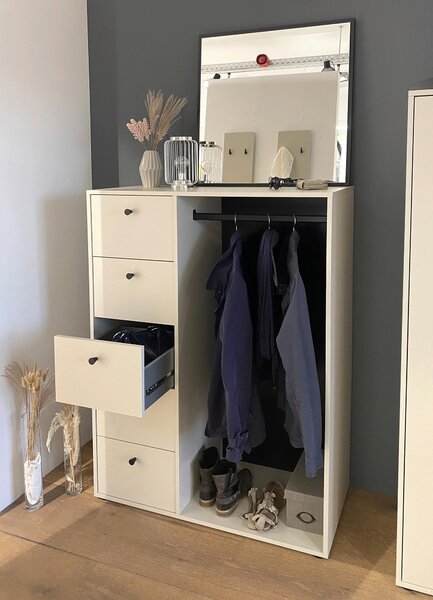 SKŘÍŇ NA ODĚV, béžová, 98/132/40 cm MID.YOU - Skříně na oblečení, Online Only