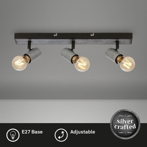 BRI 2222034 Bodové svítidlo 48 cm 3x E27 max. 60W antická stříbrná (starý kód: BRI 2222-034) - BRILONER