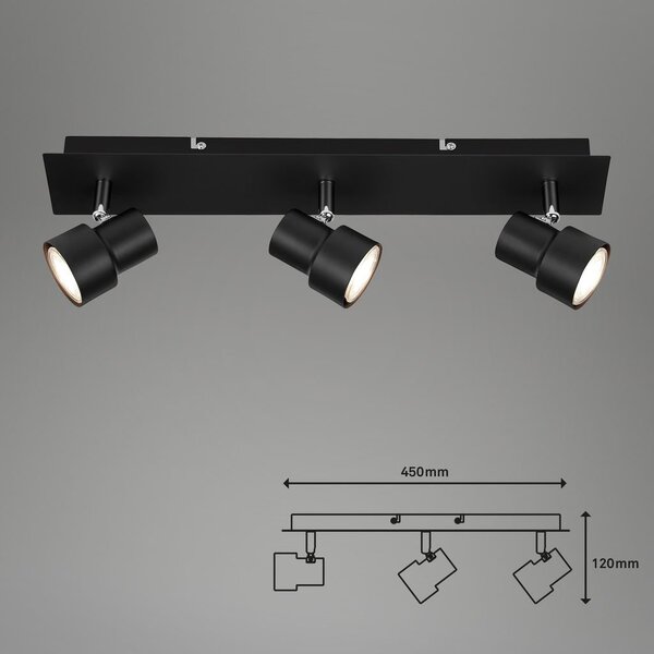 BRI 2861-035 Bodové svítidlo 45 cm 3xGU10 15W 1380lm černá - BRILONER