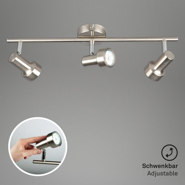 BRI 2843032 Bodové svítidlo 48 cm 3xGU10 9W 750lm matný nikl (starý kód: BRI 2843-032) - BRILONER