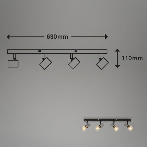 BRI 2222044 Bodové svítidlo 63 cm 4x E27 max. 60W antická stříbrná (starý kód: BRI 2222-044) - BRILONER
