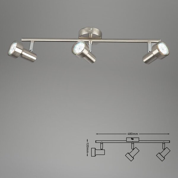 BRI 2843032 Bodové svítidlo 48 cm 3xGU10 9W 750lm matný nikl (starý kód: BRI 2843-032) - BRILONER
