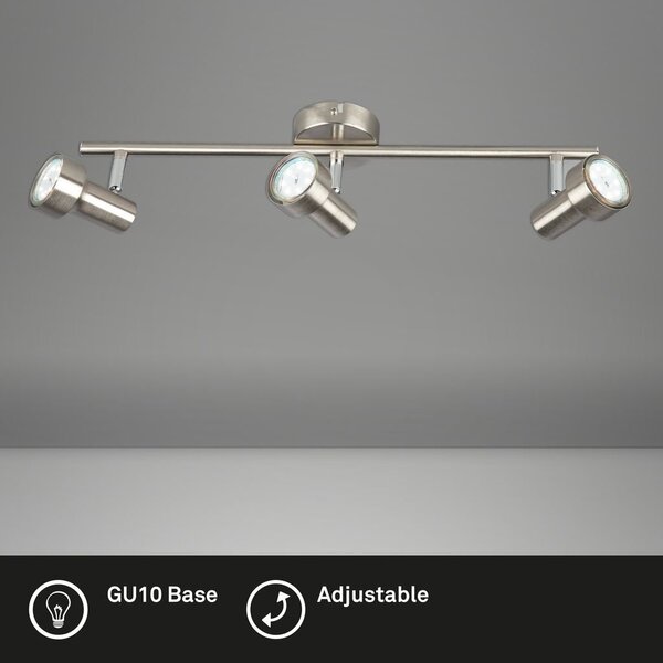 BRI 2843032 Bodové svítidlo 48 cm 3xGU10 9W 750lm matný nikl (starý kód: BRI 2843-032) - BRILONER