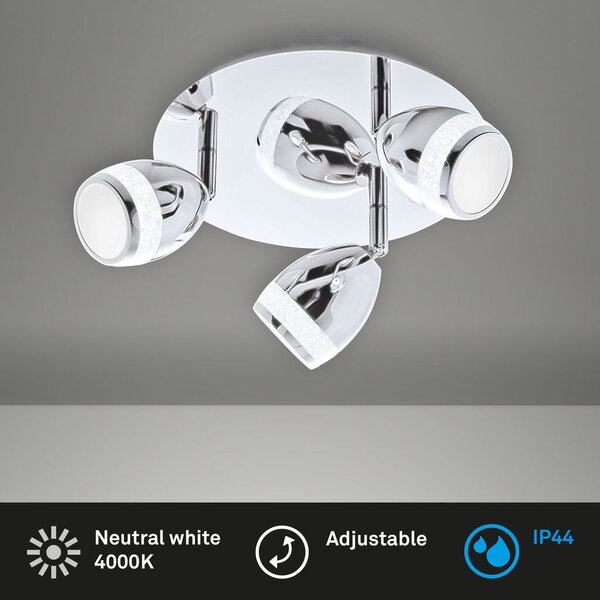 BRI 2995038R LED bodové svítidlo pr. 22 cm 3x4W 350lm chrom (starý kód: BRI 2995-038R) - BRILONER