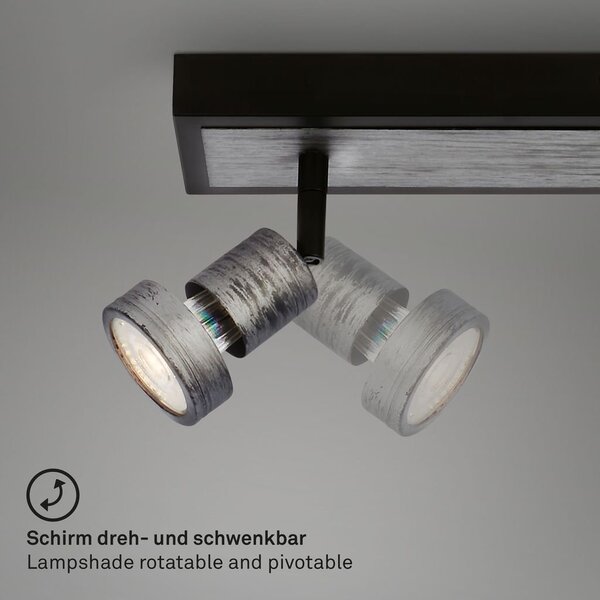 BRI 2927044 LED bodové svítidlo, 64 cm, 4x GU10, 4,9 W, 460 lm, antická stříbrná (starý kód: BRI 2927-044) - BRILONER