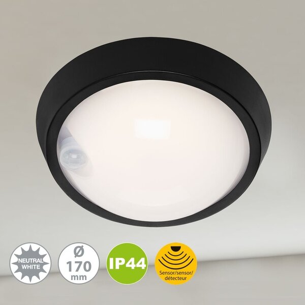 BRILO 3352016 LED venkovní svítidlo s čidlem, pr. 17 cm, 12 W, bílé (starý kód: BRILO 3352-016) - BRILO