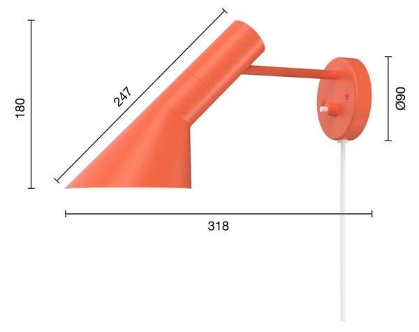 Nástěnná lampa AJ "Electric Orange" Louis Poulsen