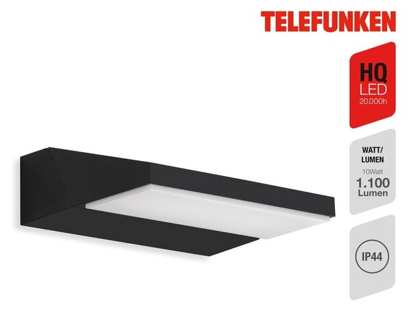 TF 312605TF TELEFUNKEN LED venkovní svítidlo 17,2 cm 10W 1200lm černá - BRILONER