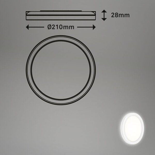 BRILO 3008016 LED venkovní svítidlo pr. 21 cm 8W 1200lm bílé (starý kód: BRILO 3008-016) - BRILO