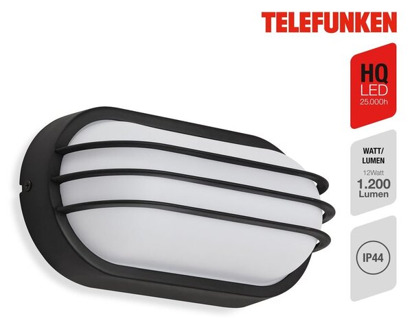 TF 315605TF TELEFUNKEN LED venkovní svítidlo 24 cm 12W 1200lm černá - BRILONER