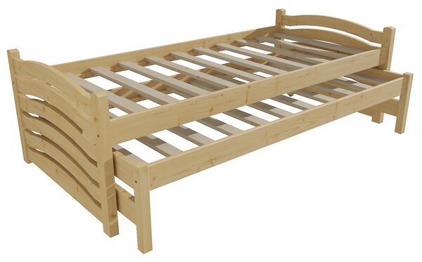 Vomaks Dětská postel s výsuvnou přistýlkou DPV 015 Rozměr: 80 x 180 cm, Povrchová úprava: bezbarvý lak