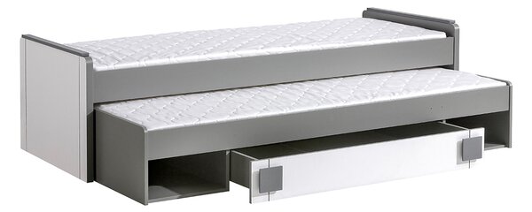 G16 Patrová postel nízká s úložným prostorem GUMI Barevné provedení Gumi: Antracit / Bílý Diamant, Matrace 80x200x12cm (horní): bez matrace +0Kč, Matrace 80x195x8cm (spodní): bez matrace +0Kč