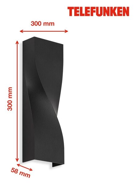 TF 312705TF TELEFUNKEN LED venkovní svítidlo 26 cm 2x5,5W 550lm černá - BRILONER