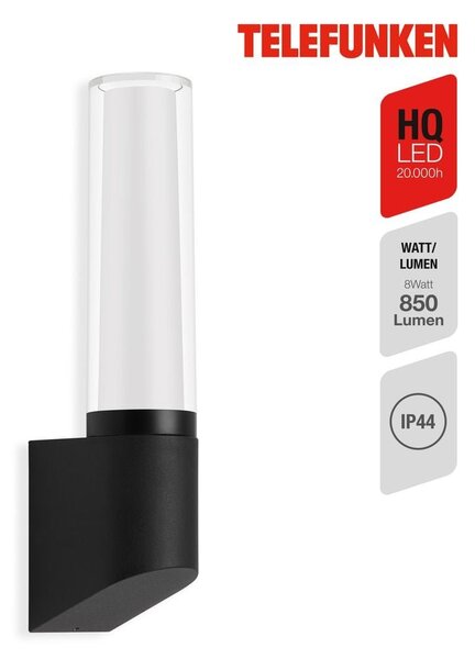 TF 311305TF TELEFUNKEN LED venkovní svítidlo 33,2 cm 8W 850lm černá - BRILONER