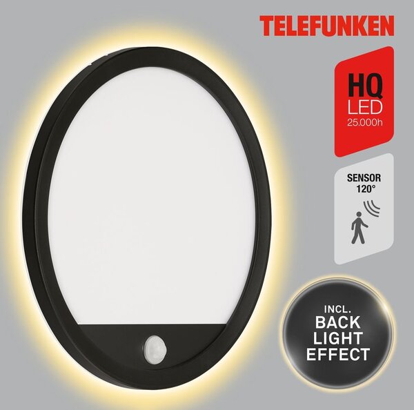 TF 313705TF TELEFUNKEN LED venkovní svítidlo pr. 28 cm 15W 2000lm černá - BRILONER