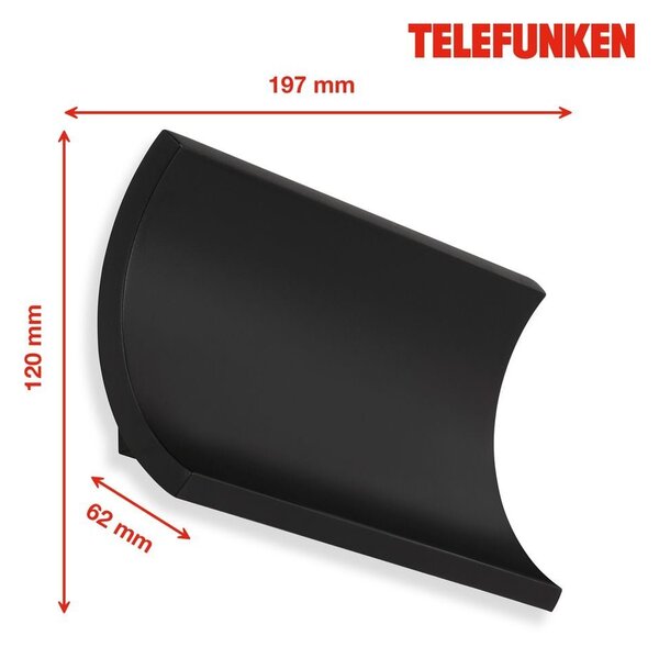 TF 312805TF TELEFUNKEN LED venkovní svítidlo 19,7 cm 2x6W 600lm černá - BRILONER
