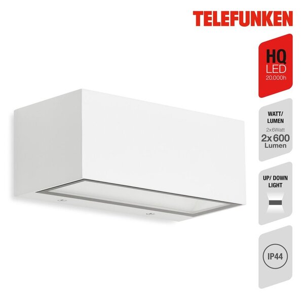 TF 314406TF TELEFUNKEN LED venkovní svítidlo 18,5 cm 12W 1300lm bílé - BRILONER