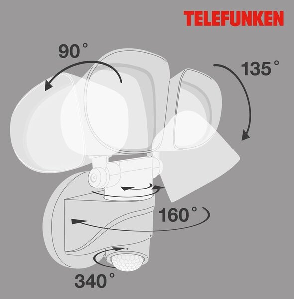 TF 304606TF TELEFUNKEN LED venkovní svítidlo 25,8 cm 2x10W 1000lm bílé - BRILONER