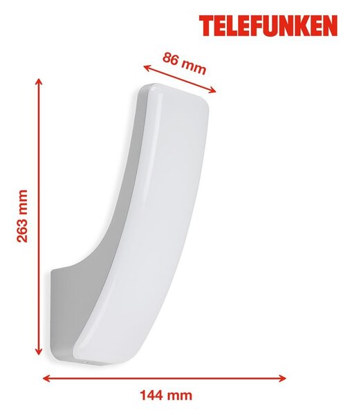 TF 311604TF TELEFUNKEN LED venkovní svítidlo 26,3 cm 15W 1800lm stříbrná - BRILONER
