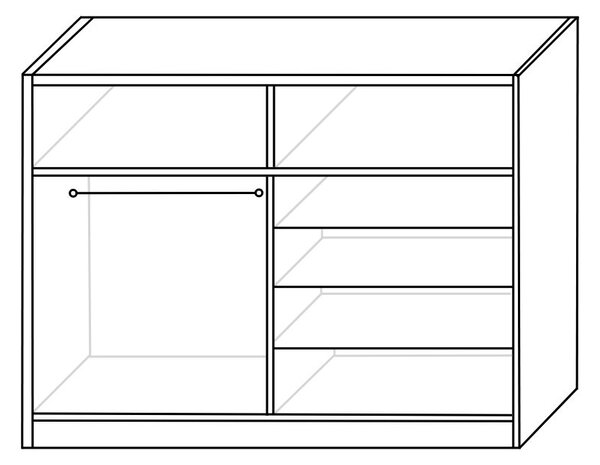 Posuvná skříň LAXYGA 270 (19), bílý/dub beaufort - bílý