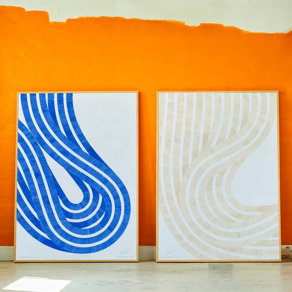 Paper Collective designové moderní obrazy Entropy Blue 02 (50 x 70 cm)