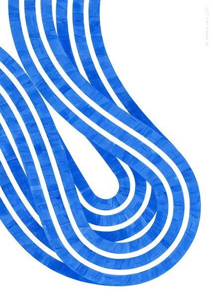Paper Collective designové moderní obrazy Entropy Blue 02 (50 x 70 cm)